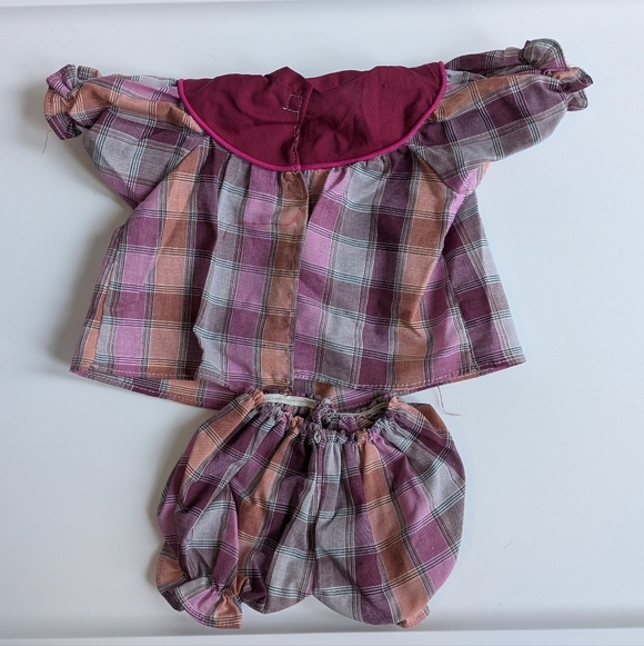 Original 1985 Cabbage Patch Kids Doll Outfit, Plaid "Sunshine" Dress & Bloomers - Picture 4 of 9
